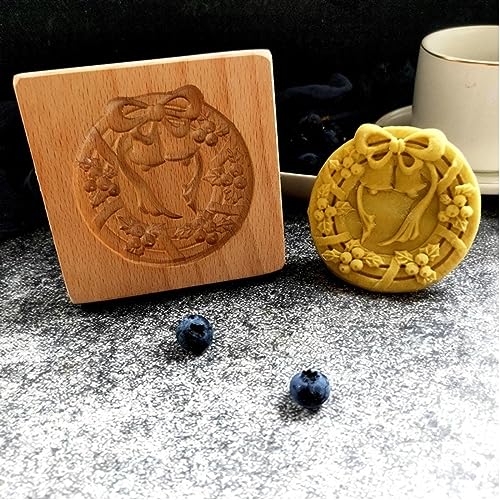 Christmas Wreath Wooden Cookie Molds – YingXue Beech Embossing Press for Baking