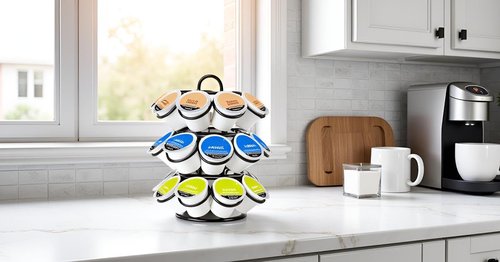 ZECENN K Cup Holder, Coffee Pod Holder for Keurig, Coffee Pod Storage Organizer for K-cups, Compatible with Keurig Pods and Dolce Gusto, Holds 27 Pods, 360-Degrees Rotating -Black