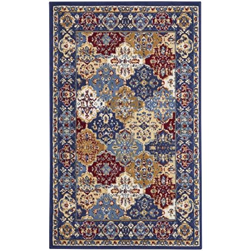 Nourison Grafix Traditional Multicolor 3' x 5' Area -Rug, Easy -Cleaning, Non Shedding, Bed Room, Living Room, Dining Room, Kitchen (3x5)
