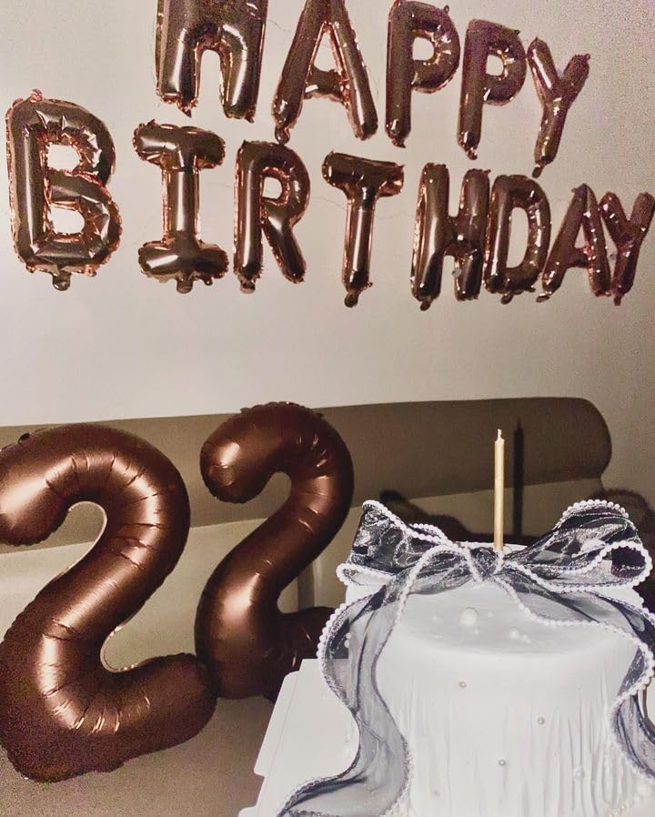 Number Balloons by Dark Brown | 40-Inch Coffee Brown 0 Balloon for Birthday Party Decorations