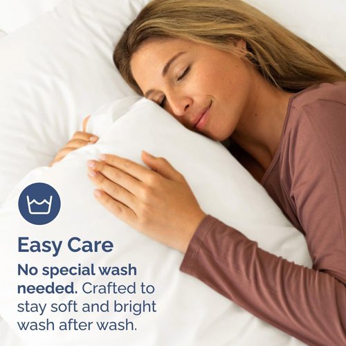 King Standard Pillow Cases Set of 4 - Soft Hotel Quality Covers - Comfy & Machine Washable - Antique White