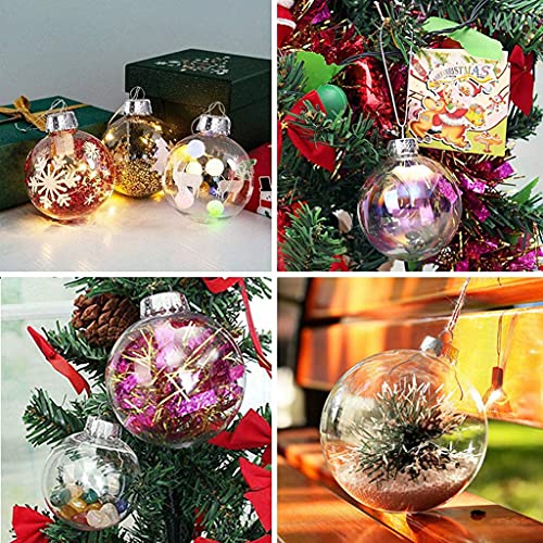 20-Pack Clear Plastic Fillable Ornament Balls (60mm) with Removable Caps