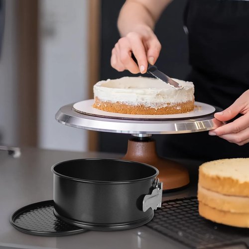 DUIBAOCHUN 4pcs 6 inch springform pan，spring form pan for cheesecake with a detachable bottom，cake molds suitable for baking kitchens（black）