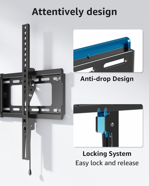 MOUNTUP Tilting TV Wall Mount Bracket - Fits 37-82 Inch Flat & Curved Screens | Max VESA 600x400mm, 132 lbs Capacity