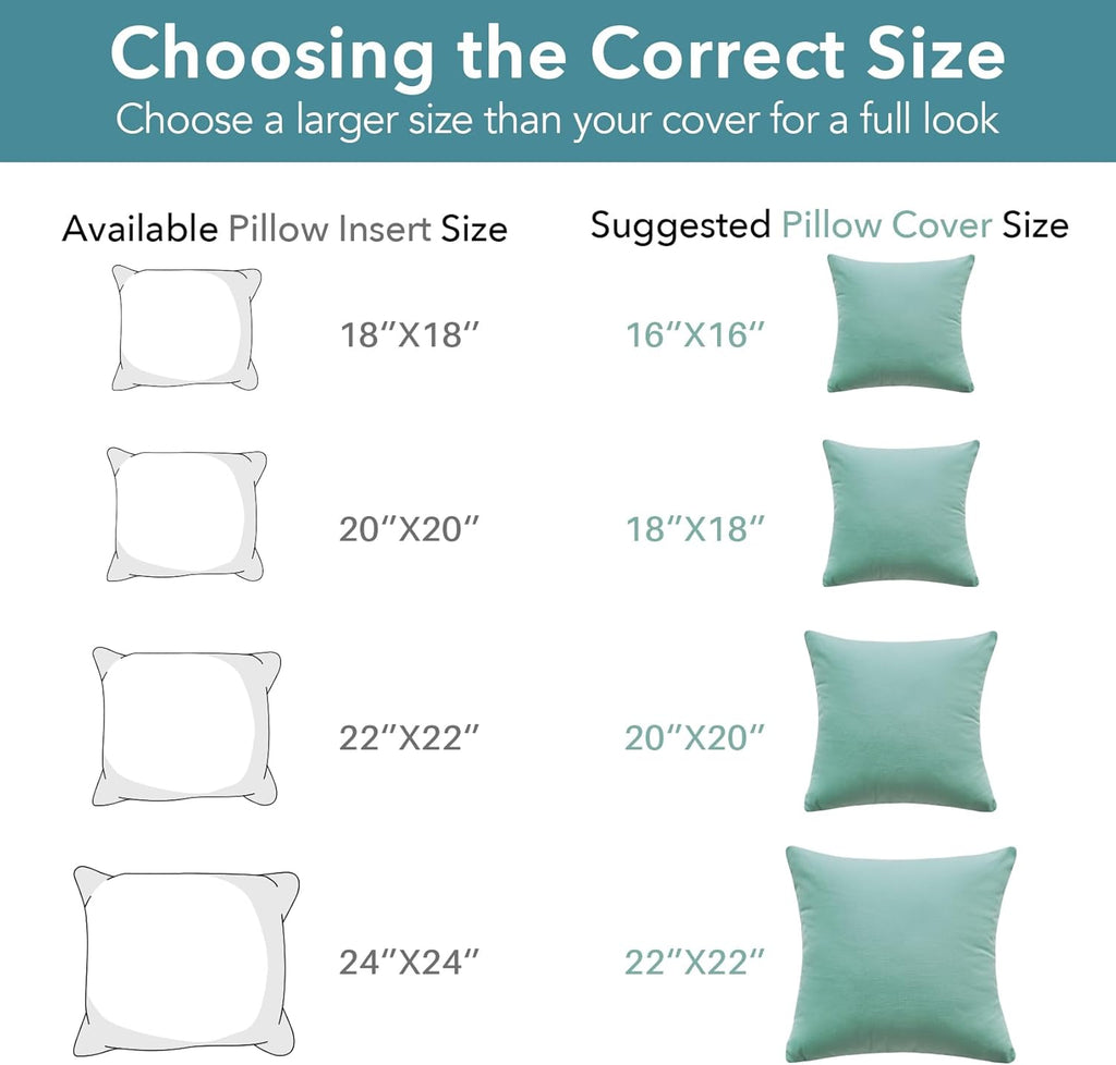 Oubonun Throw Pillow Inserts - Soft & Fluffy 18x18 Inches Cushion Stuffers | Pack of 2 for Sofa & Bed