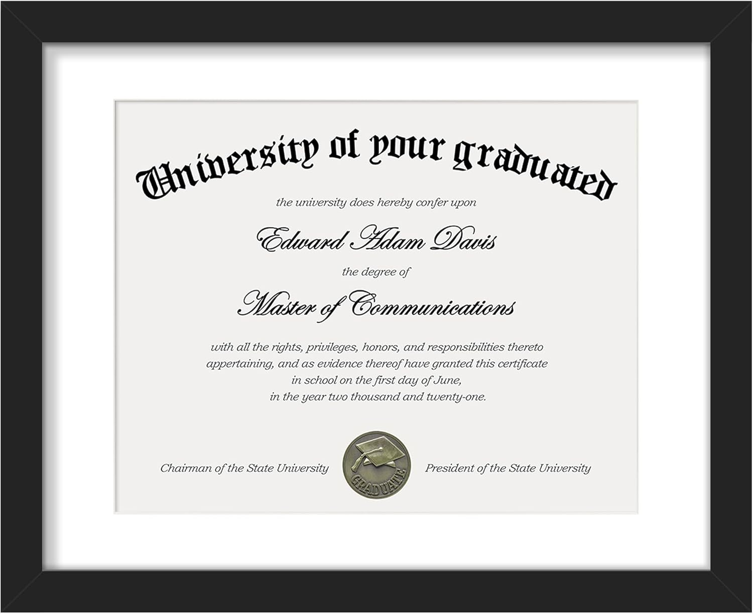 Upsimples 11x14 Diploma Frame - Clear Plexiglass Display for 8.5x11 Certificates or 11x14 Photos, Black