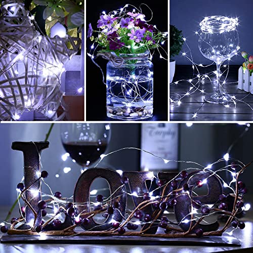Blingstar USB Powered Fairy Lights 2 Pack 33 Ft 100 LED Cool White Silver Wire