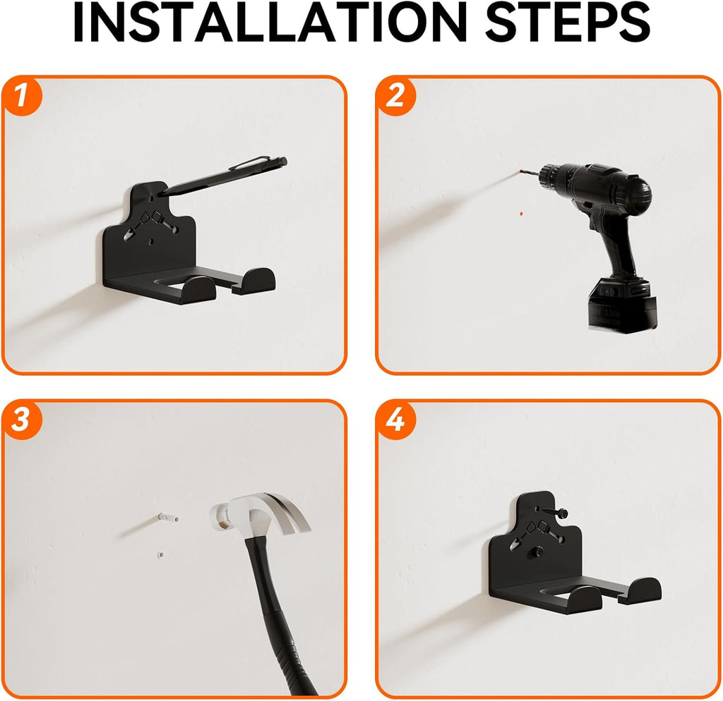 Trimmer Rack by Garage Organization - Heavy Duty Wall-Mounted Garden Tool Hanger for Grass & Hedge Trimmers | 1 Pack