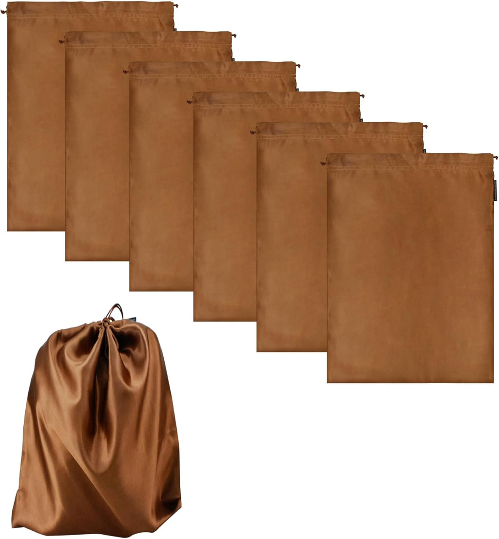 Skiennix Toy Storage Bags - 6 Pack Adult Silk Drawstring Organizers for Travel, Camping & Cosmetics
