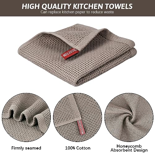 6-Pack Cotton Waffle Weave Kitchen Dishcloths, 12x12 Inch Absorbent Dish Towels