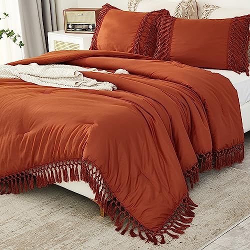 Boho Tassel Comforter Set - California King, 3 Pieces, Lightweight