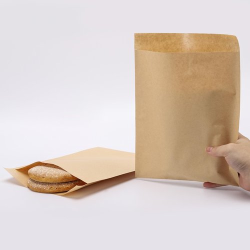 200 Pcs Paper Sandwich Bags 7.9 x 8.6 Inch Greaseproof Wax-lined Brown Lunch Bag Bakery Bags for Cookies Sandwich Snacks Popcorn Doughnut