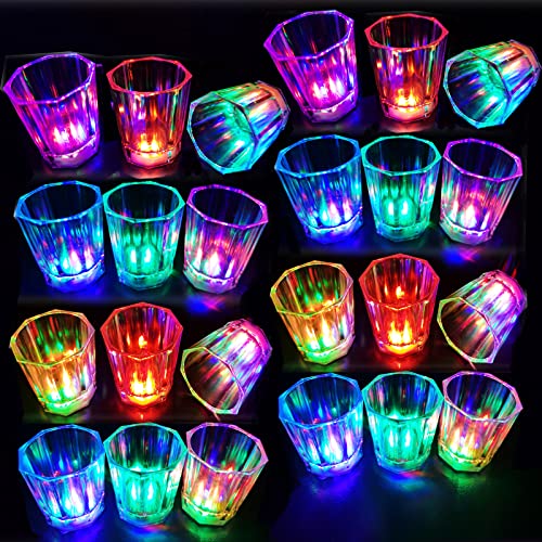JTWKING 24 Pack Light Up Shot Glasses for Parties & Celebrations
