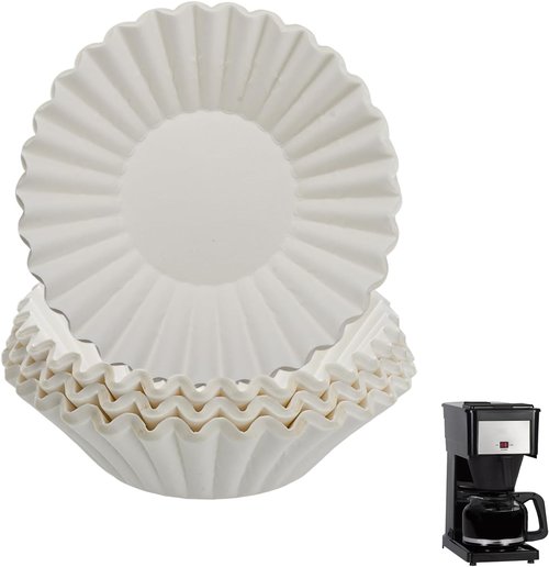 Bunn 100 Count Coffee Filters - Commercial Basket Filters for 8-12 Cup Brewers | Enhanced Brew Extraction, White Disposable Paper