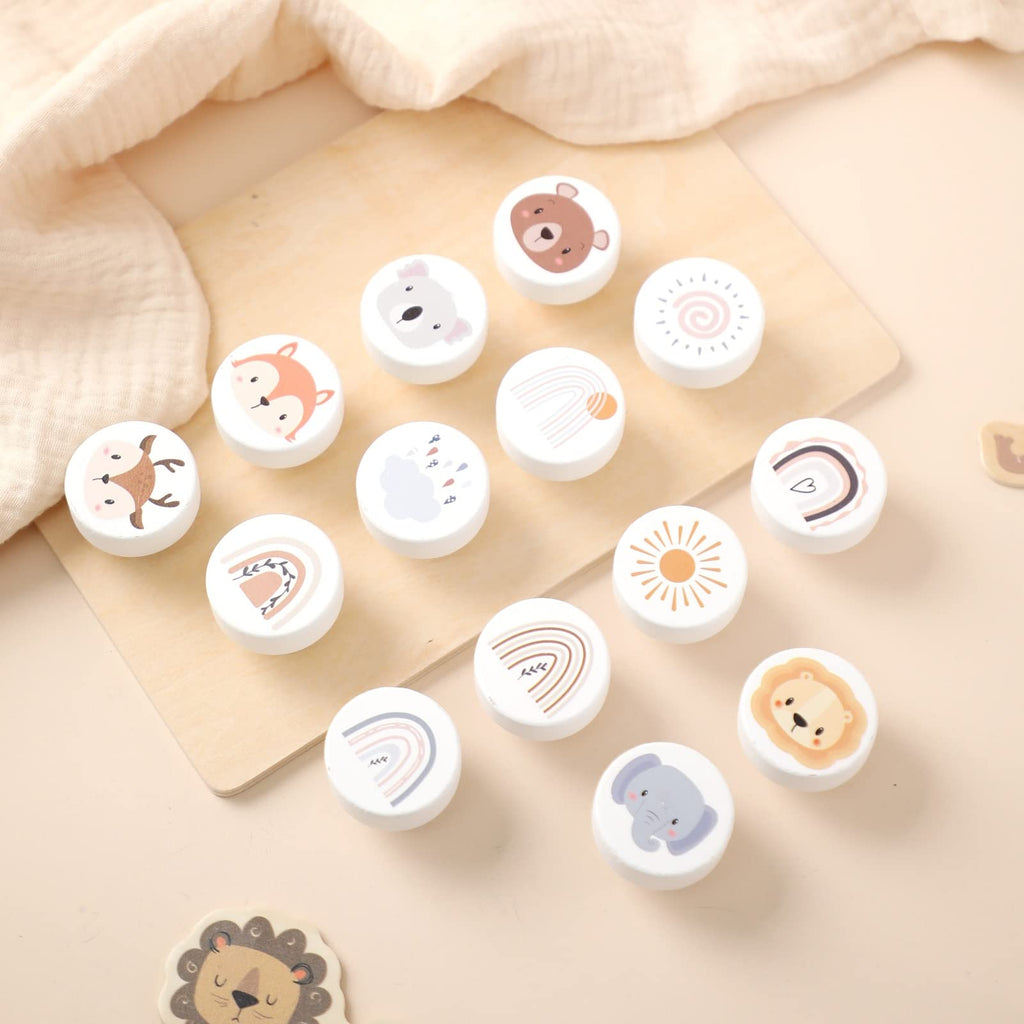 Wooden Animal Cabinet Knobs Decorative Wood Dresser Knobs with Screws Nursery Dresser Knobs for Kids Girls Boys Furniture Knobs Nursery Drawer Handles for Decor (6 Pack)