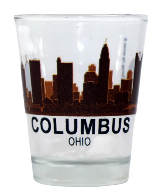 Columbus Ohio Sunset Skyline Shot Glass