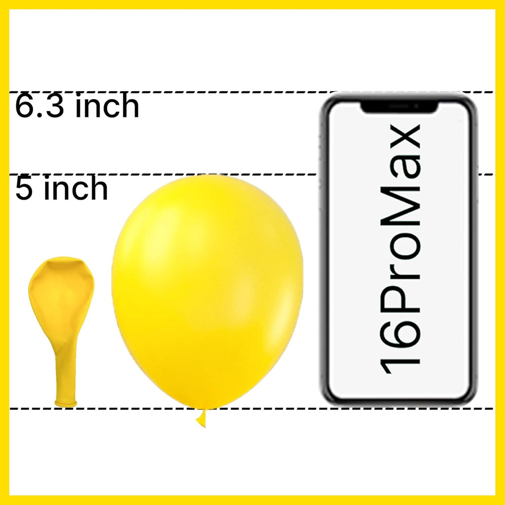 PartyWoo Yellow Balloons - 100pcs 5-Inch Mini Matte Latex Balloons for Celebrations & Events