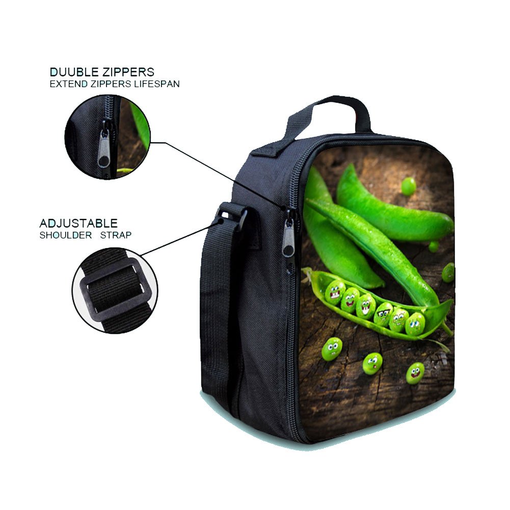 ANYFOCUS 3D Airplane Design Kids Lunch Bag Durable Insulated Lunchbox Small Black Lunch Box for Children Boys Girls Customized Cooler Bag with Adjustable Shoulder Strap