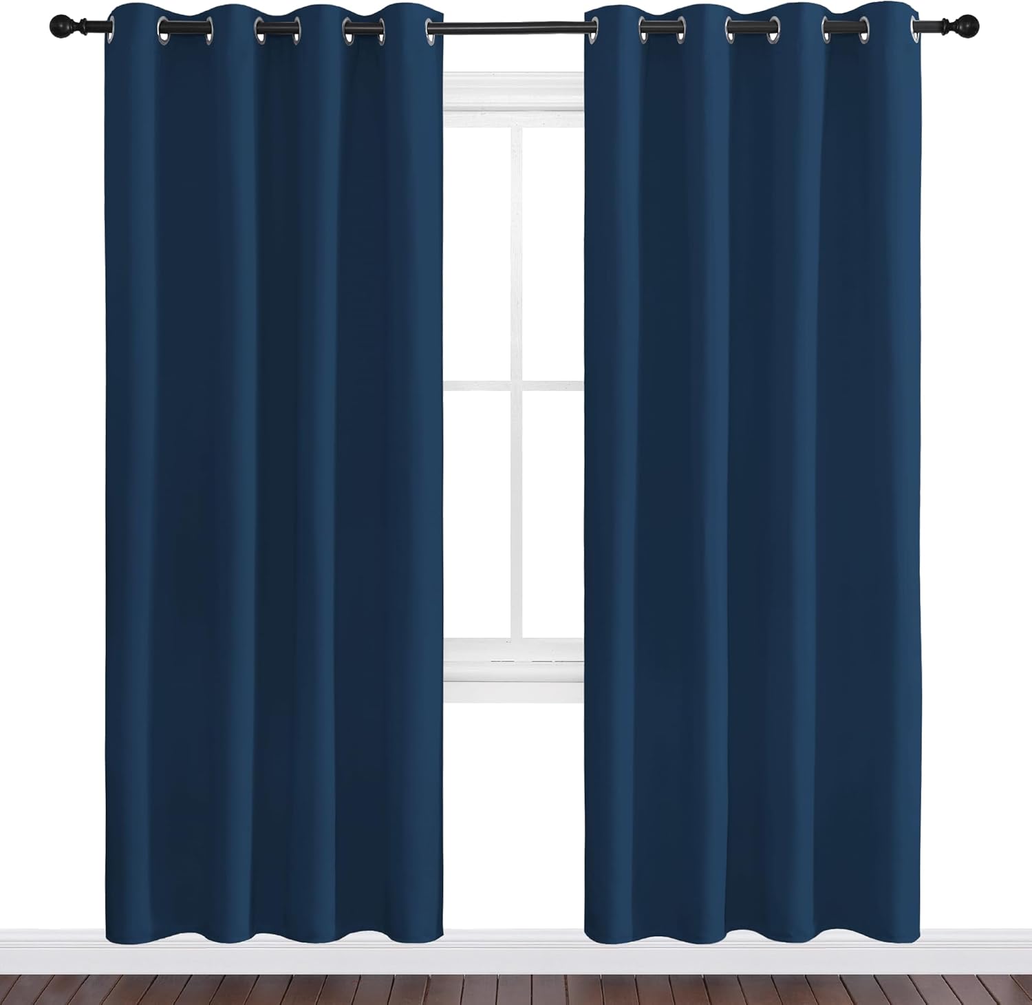 NICETOWN Moroccan Blue Blackout Curtains - 78" Long, 55" Wide, 2-Piece Set | Sound Reducing & Thermal Insulation for Modern Spaces