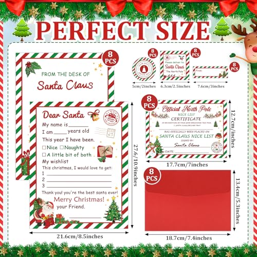 Letter to Santa Christmas Wish List Writing Kit 8 Sets Fill In The