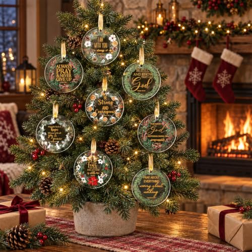 Thyle 24 Set Christian Ornaments with Cards Bible Verses - Classic Style, 24/Classic