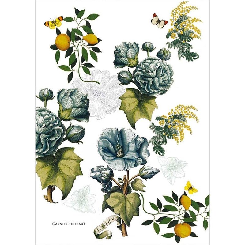 Garnier Thiebaut Monochrome Fusain Kitchen Towel 20"x28", Cotton-Linen, Printed