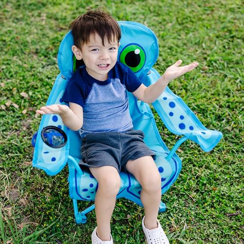 Kids Folding Beach Chair with Cup Holder and Storage Bag