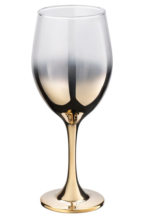 Vikko Decor Gold Ombre Wine Glasses: 14 Ounce Fancy Stemmed Wine Glasses Durable & Dishwasher Safe Great Gift Idea Set of 6 Decorative Goblets