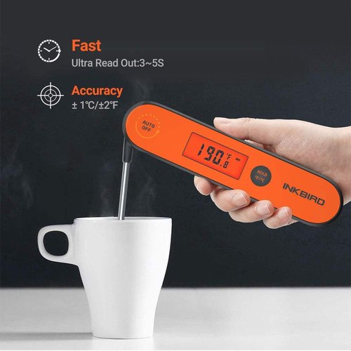 Inkbird Instant Read Meat Thermometer - Waterproof Digital Food Thermometer with Calibration & Backlight | Perfect for Cooking, Grilling, and Smoking