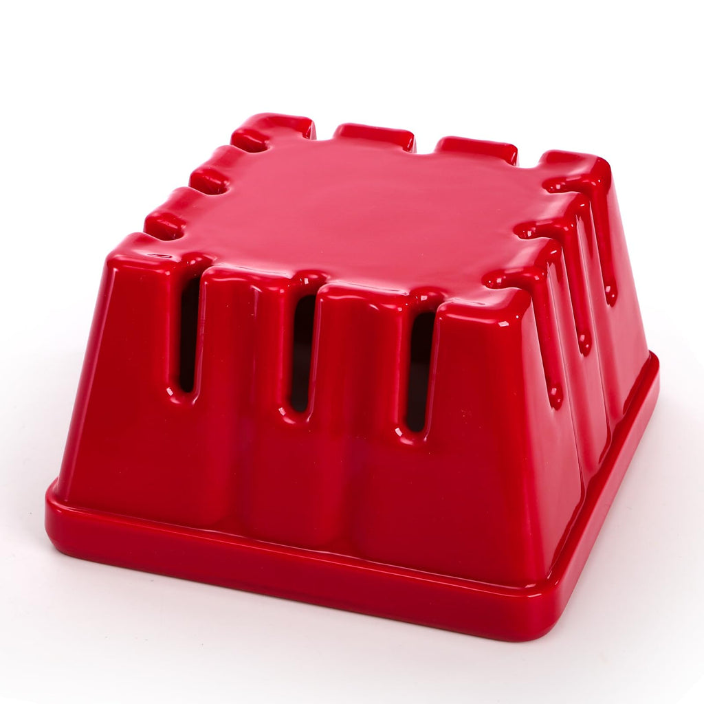 ZEAYEA Set of 2 Melamine Berry Basket, Berry Bowl With Holes for Fridge, Red Square Kitchen Fruit Basket for Christmas, Cute 5" Colander for Strawberry, Grape, Cherry, Berries, Veggies