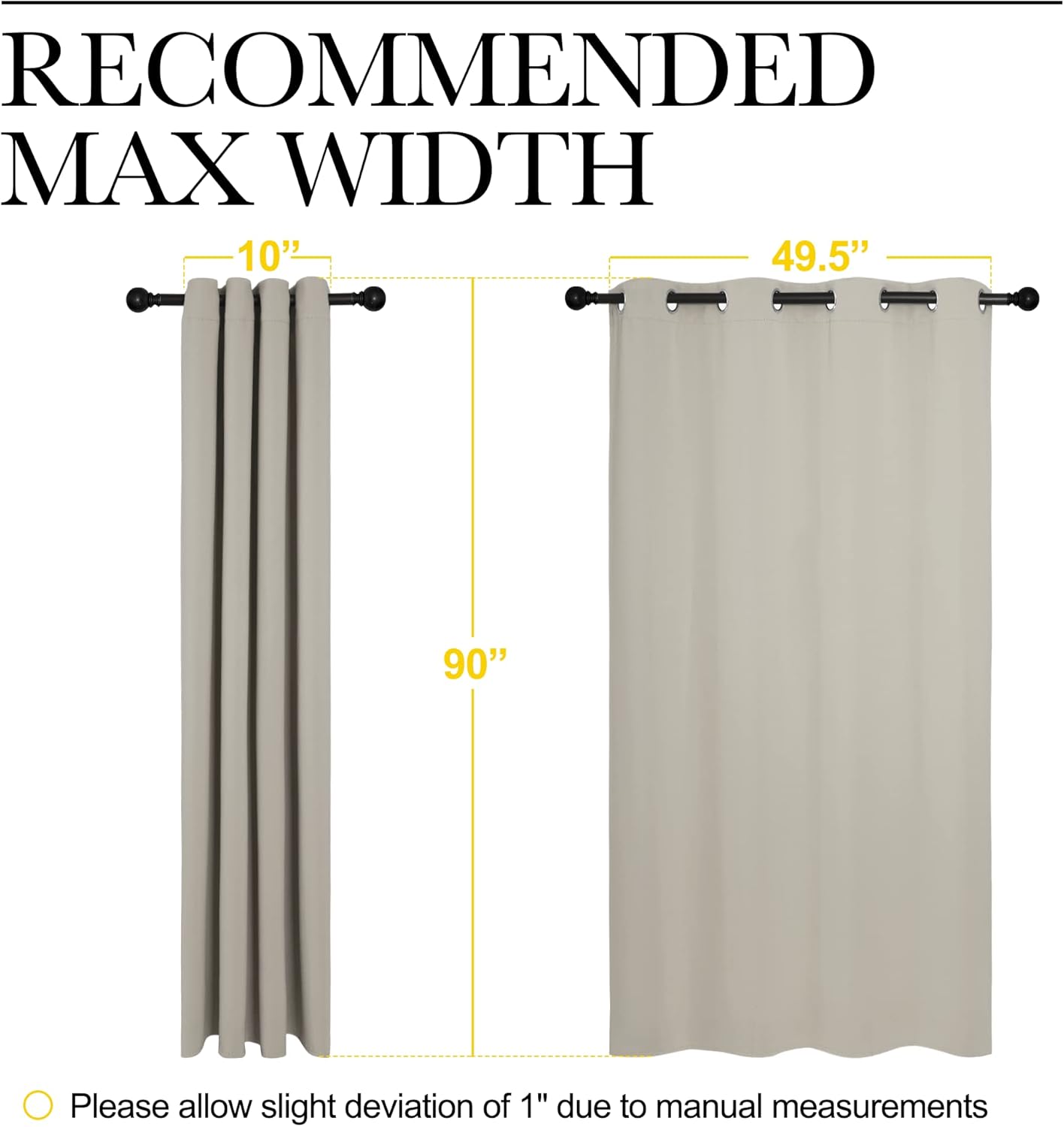 NICETOWN Natural Room Darkening Curtains - 90" Long | Total Privacy Drape Panels for Boho Farmhouse Decor (Set of 2, 55" Wide)