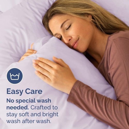 King Pillow Cases by Luxurious Home | Ultra Soft Hotel Quality, Wrinkle-Free & Fade Resistant - Light Lavender, Set of 4