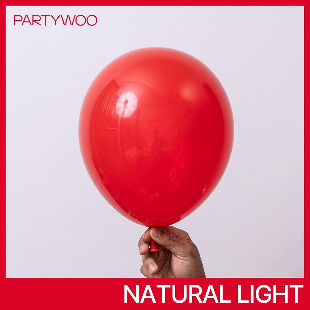 PartyWoo Red Balloon Arch Kit - 127-Piece Set with Various Sizes for Birthday & Graduation Decor