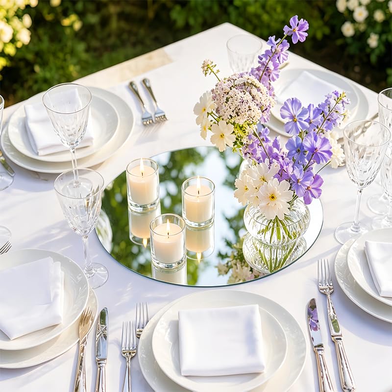 10-Piece 8-Inch Round Acrylic Mirror Centerpieces for Tables and Decor
