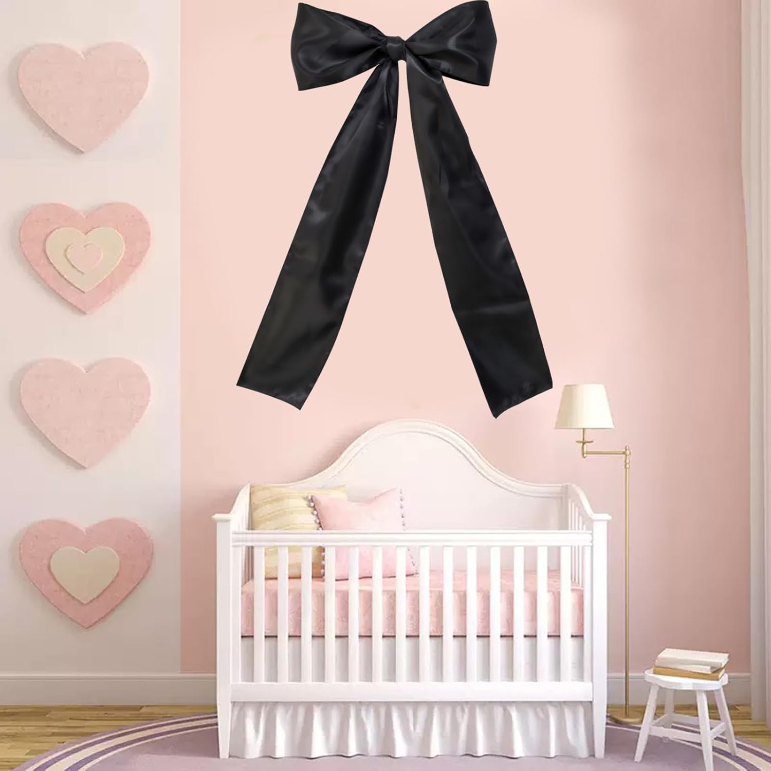 Skiennix Large Black Bow Birthday Decorations - Satin Ribbon Party Decor for Home & Events