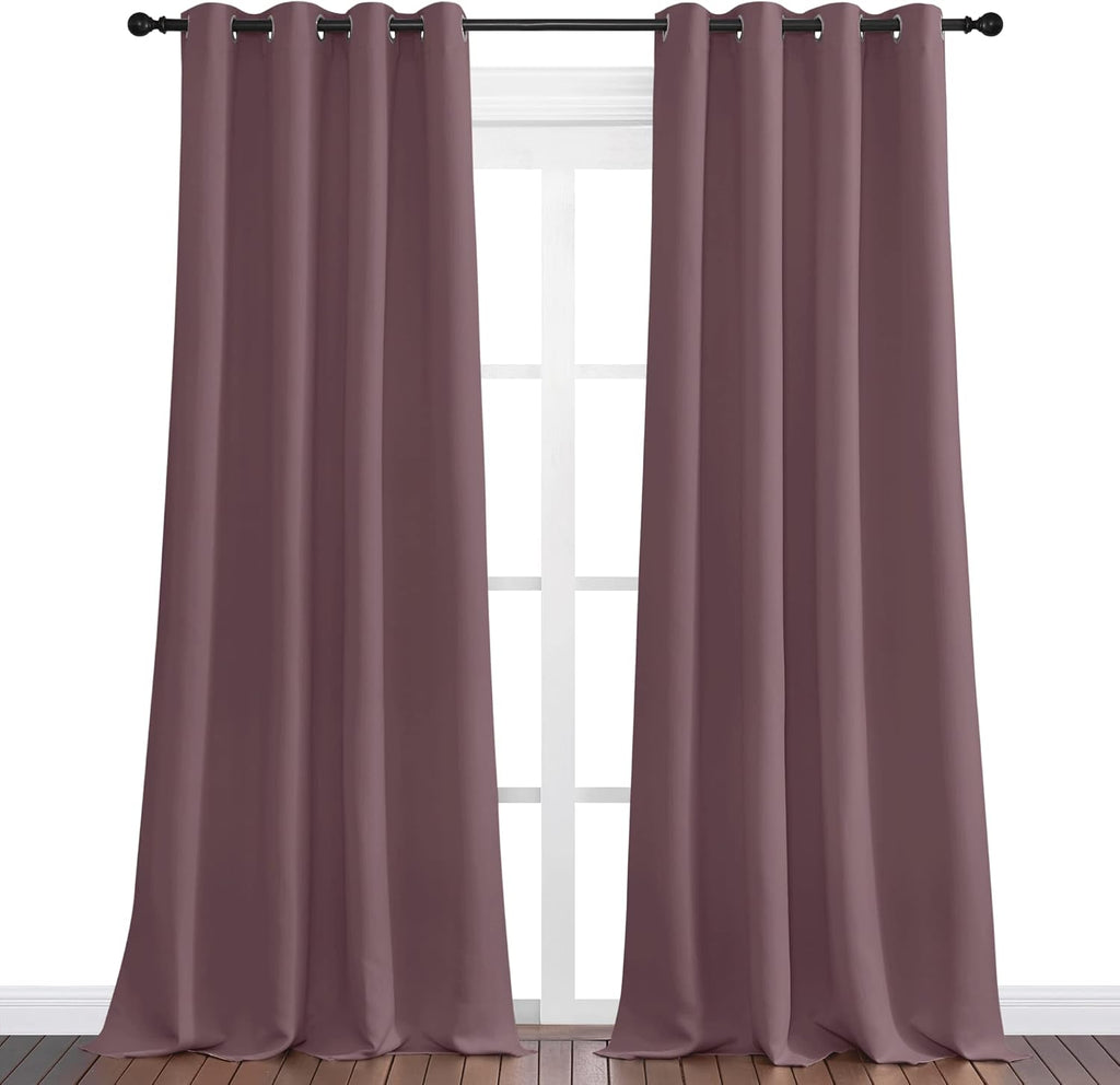 NICETOWN Blackout Curtains - 120" Long, 55" Wide | Sound Reducing, Heat & Cold Blocking Panels for Modern Decor