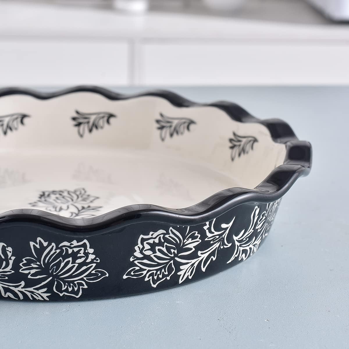 Wisenvoy Ceramic Pie Dish - Non-Stick Deep Dish Baking Plate for Perfect Pies