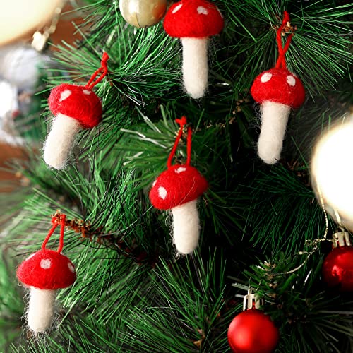 Tatuo 72 Pack Felt Mushroom Christmas Ornaments for Tree & Home Decor - Cute Holiday Decor