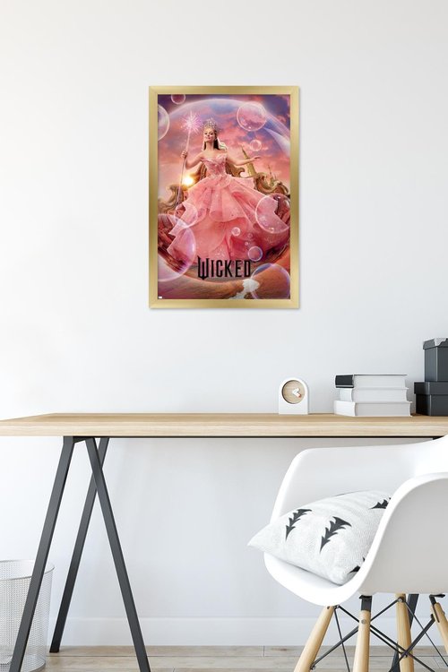 Wicked - Glinda One Sheet Wall Poster, 22.4L" x 14.7W", Gold Framed Version