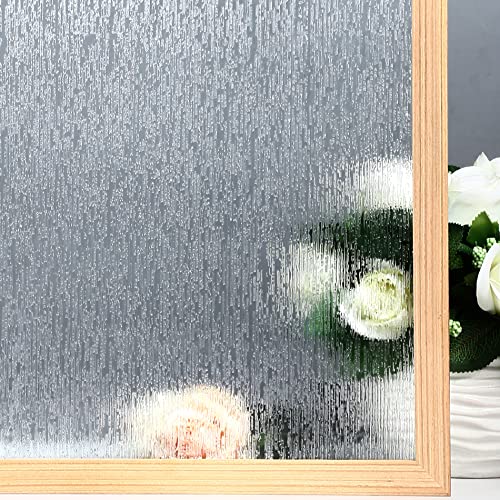 Rain Glass Window Film - Privacy Static Cling Decorative Sticker, 17.7 x 78.7 inches