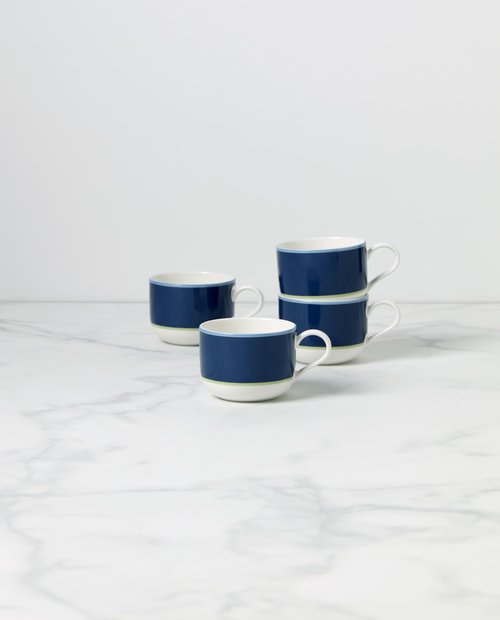 Kate Spade New York Make It Pop Mug, S/4, 3.84, Navy/Green