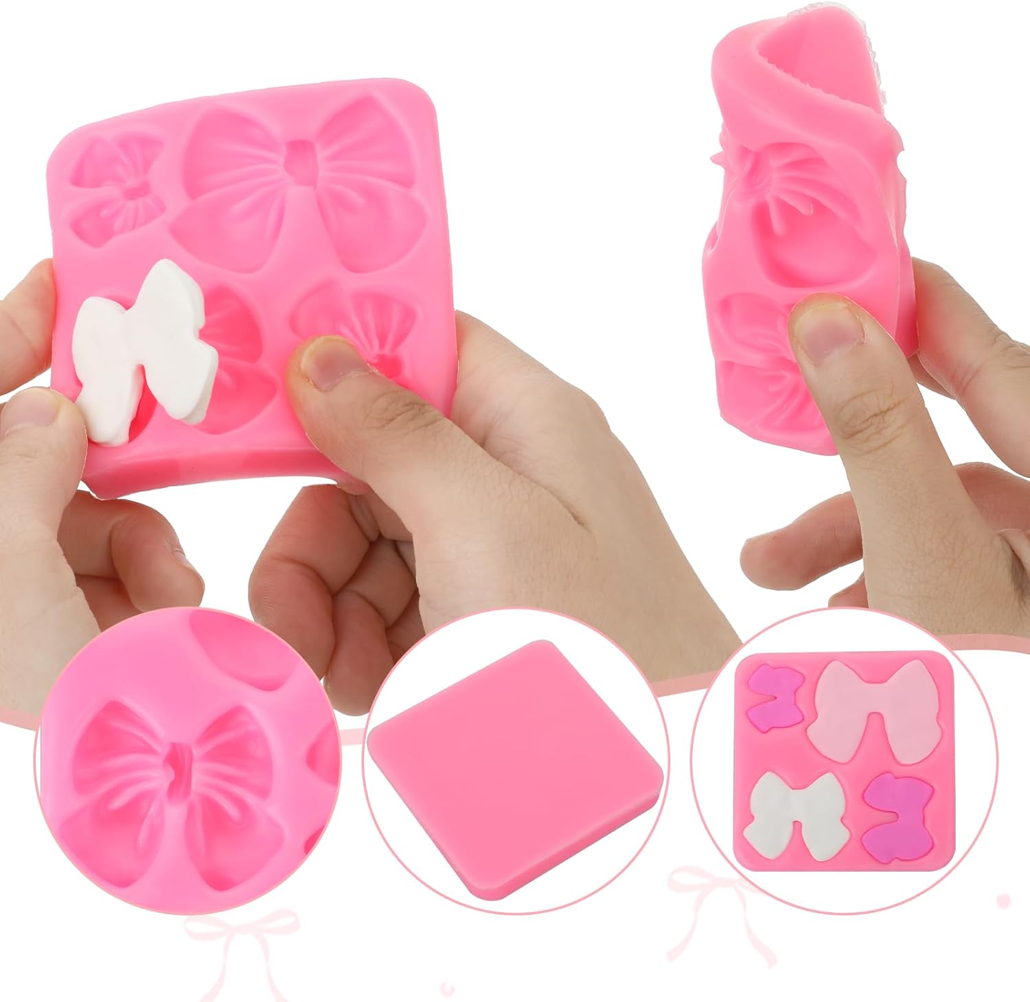 Skiennix Bow Chocolate Mold - 2 Pack Silicone Molds for Cake Pops & Fondant | Perfect for Weddings & Birthdays