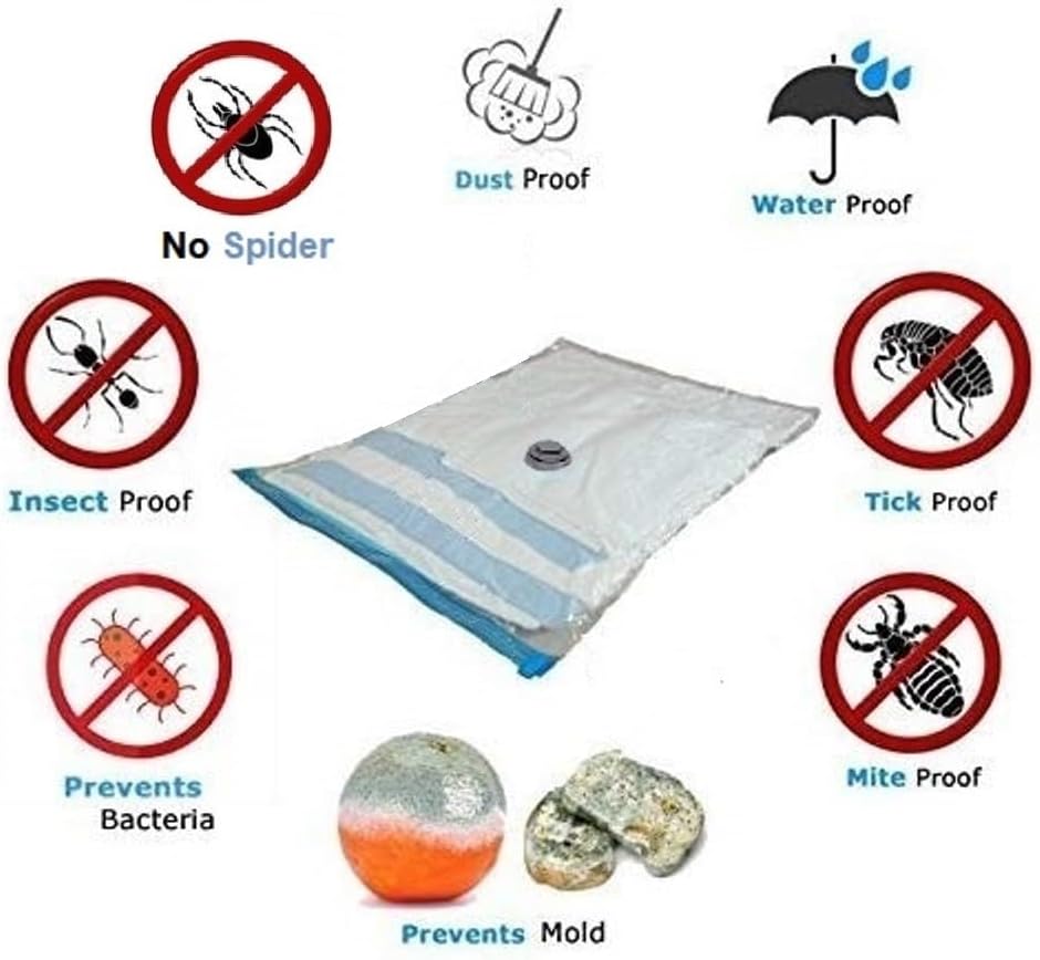 Skiennix Extra Jumbo Vacuum Storage Bags - Airtight Seal, Waterproof & Dustproof | 5 Pack (51"x47") for Clothes & Bedding