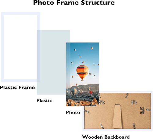JCJMY 4x9 Picture Frame - White Wall Mount or Tabletop Display | Shatter-Resistant Plexiglass