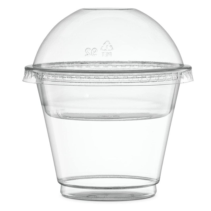 ELEGANT DISPOSABLES 9 oz Plastic Parfait Cups with 2 oz Inserts & Lids 50, Sets 9 OUNCE Yogurt Containers