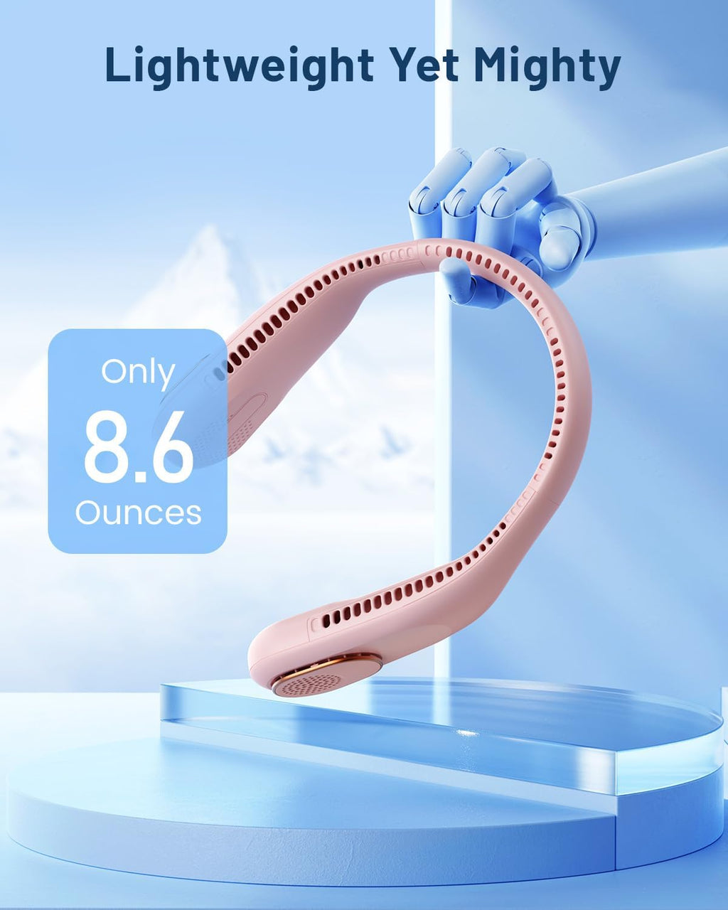 Sweetfull Portable Neck Fan - 360° Bladeless Cooling Design | 4000mAh USB Rechargeable for Travel & Gifts