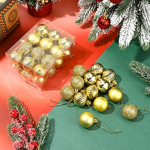 Sumind 48 Pcs Gold Christmas Ball Ornaments 1.2 Inch Classic Style Holiday Decor