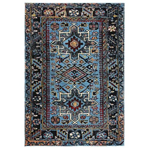 SAFAVIEH Vintage Hamadan Collection Accent Rug - 2'3" x 4', Light Blue & Black, Oriental Design, Non-Shedding & Easy Care, Ideal for High Traffic Areas in Entryway, Living Room, Bedroom (VTH211M)
