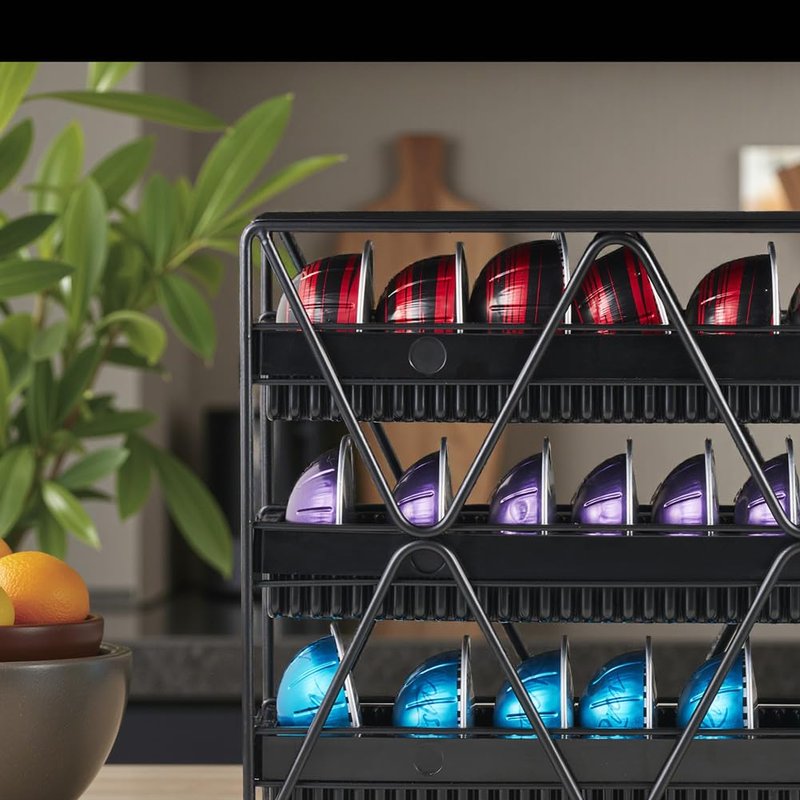 MEAERTON coffee Pod Holder 3 Tier Coffee Pod Holder For Countertop With 24 pods,Black 1pcs