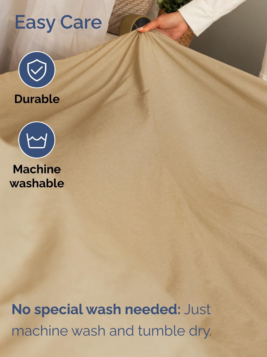 Skiennix Extra Deep Twin XL Sheet Set | 4-Piece Breathable Cooling Bedding - Soft, Wrinkle-Free, Heathered Tan